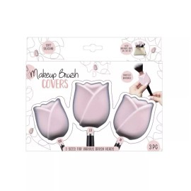 Evriholder New-3PC-SOFT SILICONE MAKEUP BRUSH COVERS-FOR BETTER HYGIENE!!  PINK