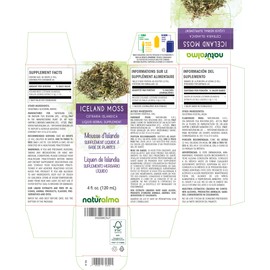 Iceland Moss (Cetraria islandica) Thallus (Lichen) Alcohol-Free Tincture Naturalma | 4 fl oz Liquid Extract in Drops | Herbal Supplement | Vegan | Product of Italy