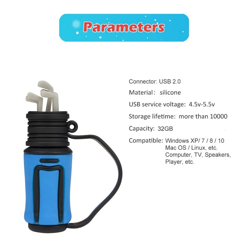 32 GB USB Flash Drive Golf Club Bag Pattern Memory