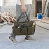 Tool Bag with Metal Frame, Waxed Canvas Wide Open Top