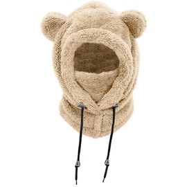 NLAND Winter Hat Children's Balaclava Boys Girls 3-8 Years Warm Slip-On Hat with Scarf Scarf Hat Hooded Scarf Ski Hat, khaki