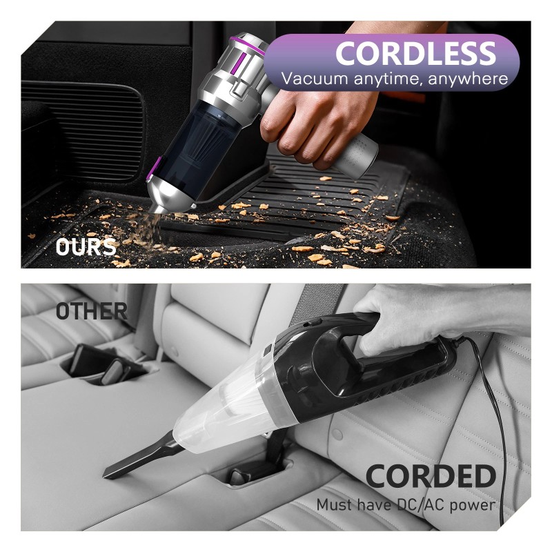 Car Vacuum Cleaner Handheld Cordless Rechargeable for Car Home Office