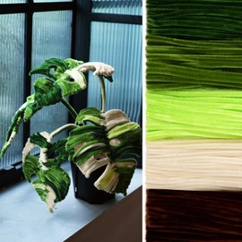 Peryiter 500 Pieces Pipe Cleaners Chenille Stems for Flowers Craft Supplies Bulk Fluffy Fuzzy Sticks for DIY Art Projects Creative Gift Wrapping Party Decorations(Tropical Plants,12 Inch)