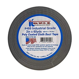 Ideal Tape 469 Industrial Grade Poly Coated Cloth Duct Tape UL 723 Certified 2 in x 60 yds - Silver, 469-3x60-SLV