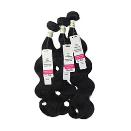 10A Diamond Collection 100% Unprocessed Peruvian Body Wave Human Hair, 3 Bundle Deal(18"+20"+22"), 300G Total, Natural Black