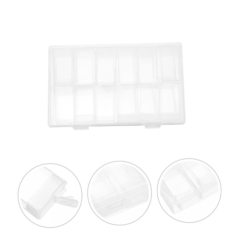 Operitacx 24grids Transparent Nail Art Organizer Box for Manicure Tools