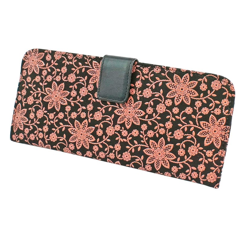 Indenya 2107-51-169 Long Wallet, Bundle, Large, Thin, Deer Leather, Black