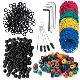HOINCO 408Pcs Machine Parts, Supplies Set Needle Pad,Colorful Rubber Bands,Black Rubber Ring,Cleaning Brush,Hex Wrenches.