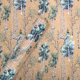 RUSPEPA Christmas Wrapping Paper - Mini Roll - Christmas Tree Design for Christmas, Holiday and Party - 17 inches x 16.4 feet