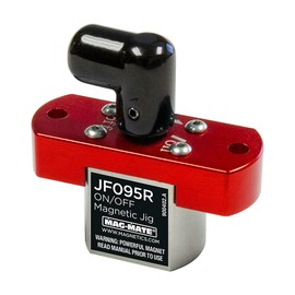 MAG-Mate JF095R On/Off Fixture Magnet, General Purpose Flanged Magnets, Rare Earth Magnet with 95 lb. Lifting Capacity, 2.18" H x 0.85" W x 2.25" L, Silver/Red