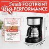 Gourmia 5-Cup One-Touch Drip Coffee Maker, Compact Countertop Coffee Machine
