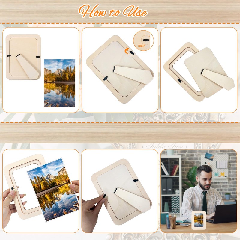 Wooden Picture Frames for Crafts 30 Pcs DIY Wood Frame