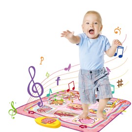 Dance Mat Electronic Musical Play Mats Dance Pad with LED Lights Dancing Floor Mat Game Toy Christmas Birthday Gifts for Kids Girls Boys