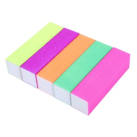 Baluue 10pcs Mini Nail File Polishing Blocks Iridescent Design for False Nails