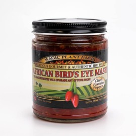 African Birds Eye (Piri Piri) Chili Pepper Mash by Fiery Farms - Peri Peri Chile, Bring Heat, Exotic Fruity - Sweet Flavors (approx 175K SHUs) Fresh Pepper Replacement | Gluten Free – non-GMO (9 Oz)
