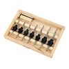 COUNTERSINK DRILL BIT SET IN WOOD CASE(7drill bits, 7countersink collars