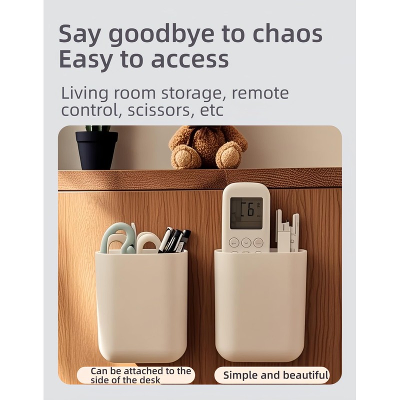 FANBODTA 2-Pack Stick-On Wall Mount Remote Holder - No Drill,