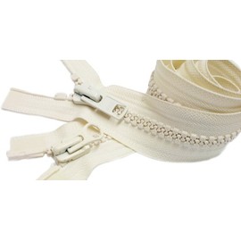 Sport Parka Dual Separating Zipper 90cm - Off White (Special) Vislon YKK 25cm 2-way" Moulded Extra Heavy Duty (1 Zipper /Pack)