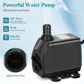 Pond Waterfall Spillway with Filter and Pump Kit - 304 Stainless Steel Ponds Waterfall Box,800 GPH Pump,9.8FT Oxford Hose,Garden Water Features