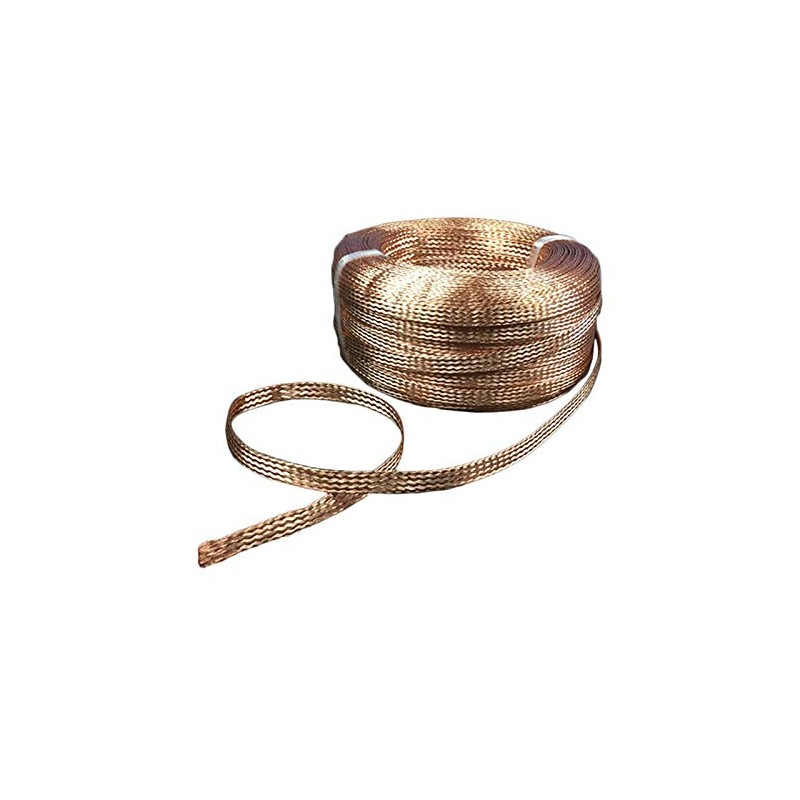 Mssoomm Flat Bare Copper Braid Sleeving Flexible EMI RFI Shielding