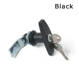 Riloer Trailer T-Handle Lock, Rear Fixing T Handle Lock Tool Box Garage Door Lock with 2 Keys for RV Caravan Motorhomes, Chrome/1-Pack