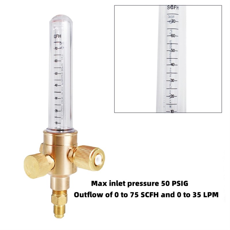 1/4" SAE Flare Inlet and Outlet 50PSI 0-75CFH Nitrogen Flow