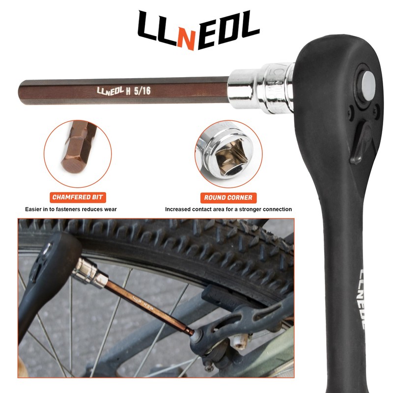 LLNEDL 3/8 Inch Drive Long Allen Hex Bit Socket Set,