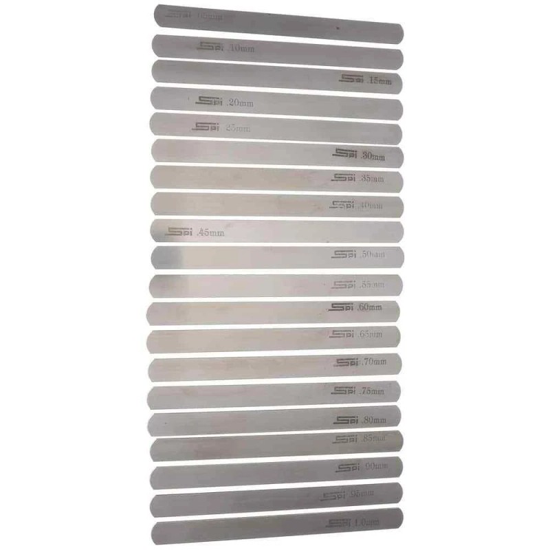 SPI 20 Piece (0.05mm to 1mm) Metric Steel Parallel Feeler