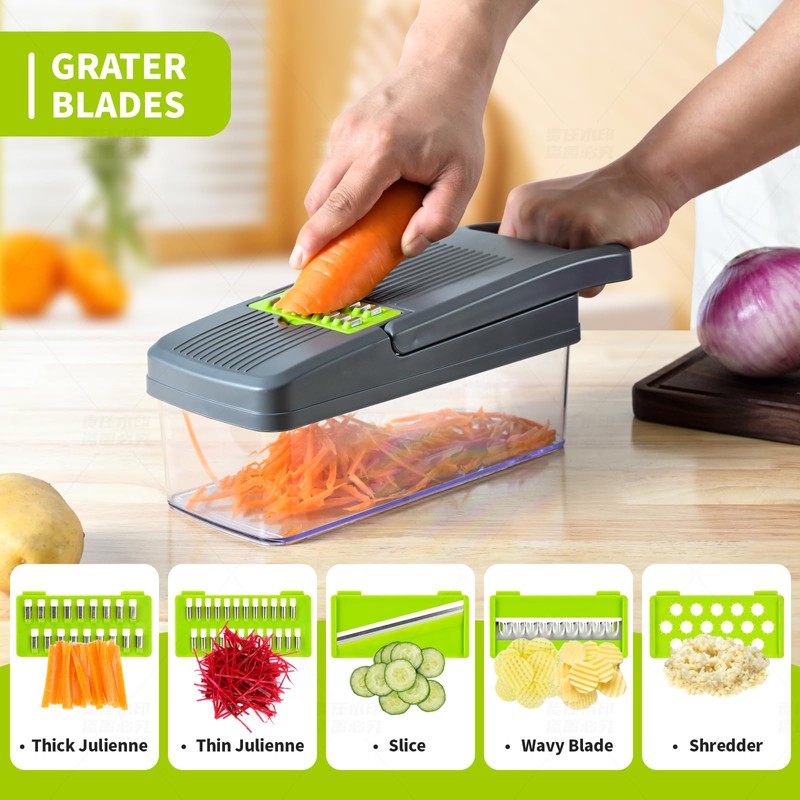 FREMON Vegetable Cutter, Multifunctional Mandolin Chip Cutter & Onion Cutter,
