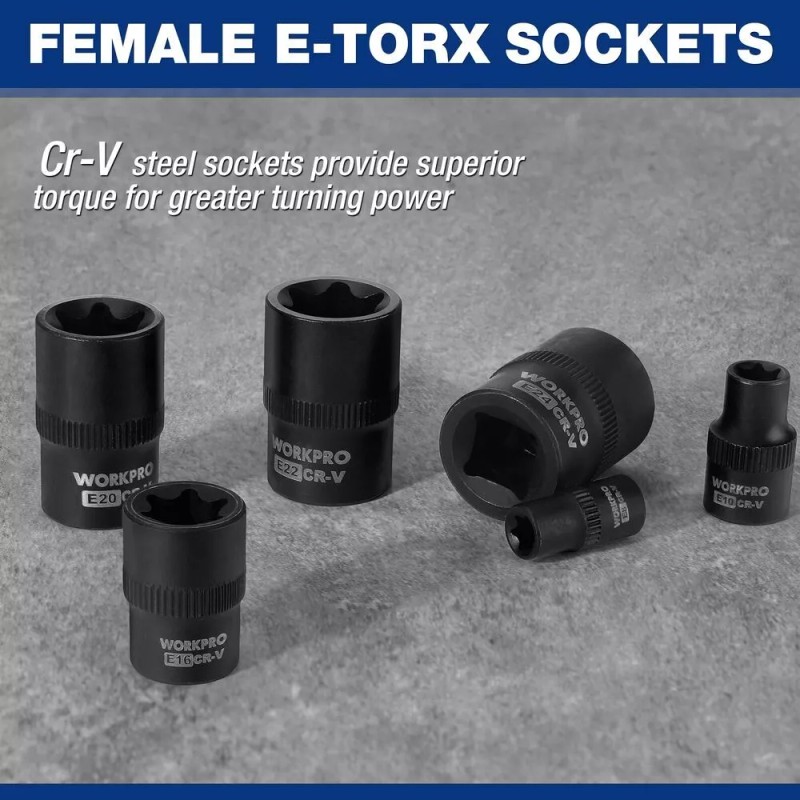 WORKPRO 60-piece Master Torx Bit Socket&Externa