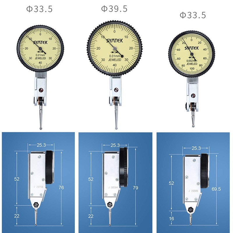 Dial Indicator, 0-80 * 33.5mm Accurate Clock Dial Test Indicator,
