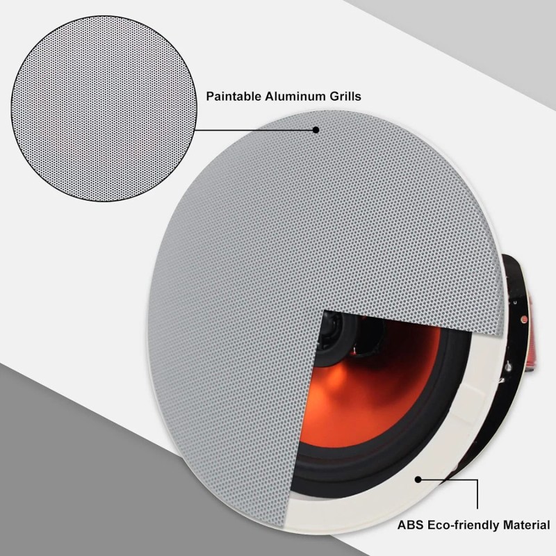 Herdio 1 Pair 6.5" Bluetooth Ceiling Speakers 300W Flush Mount