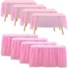 10-Parks Tulle Table Skirt-5 Pack Pink Table Cloths for Parties