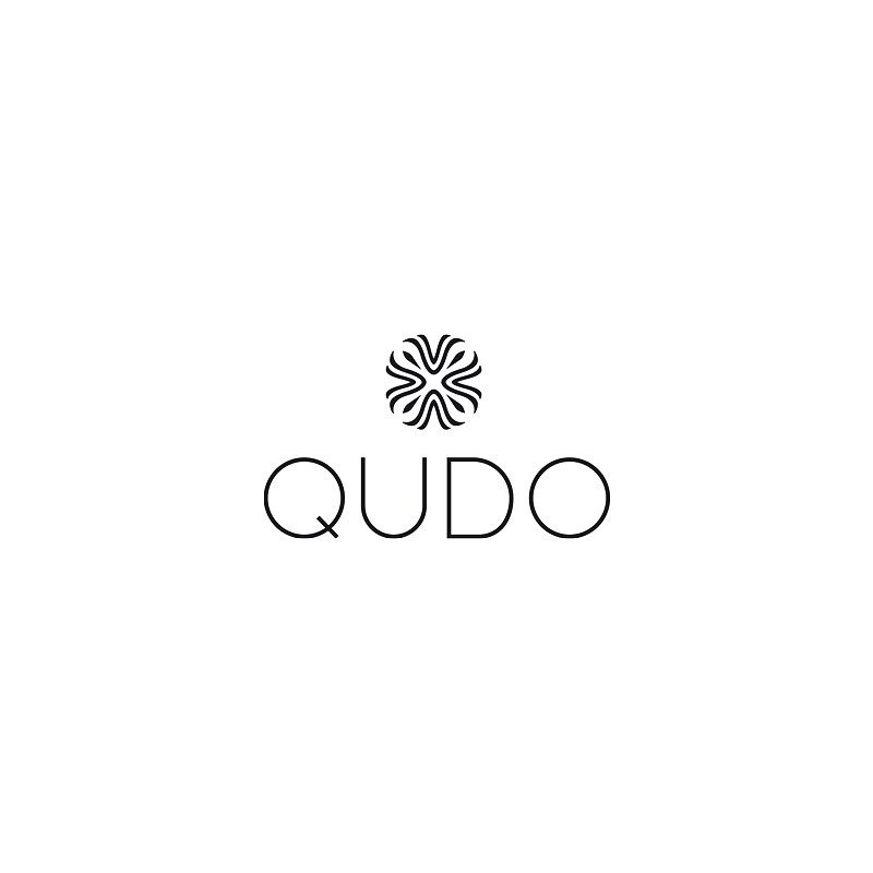 Qudo Firenze Stainless Steel Gold Coloured Ring with Smoke Stone