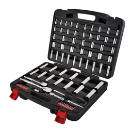Powerbuilt 642452 80 Piece 1/4-inch and 3/8-inch Drive Mechanics Tool Set - with SAE and Metric Socket Set, 72 Tooth Seal-Head Ratchet, Automotive Tool Kit, including Case