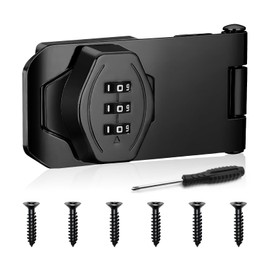 Keyless Hasp Latch Lock, 3-Digit Cabinet Combination Lock, Mechanical Password Rotary Hasp Locks for Small Doors, Cabinets, Barn Door, Bathroom (3 Inch,Black)