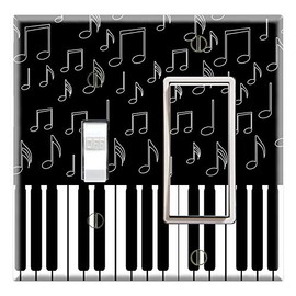 Graphics Wallplates - I Love Piano - Toggle Rocker/GFCI Combo Wall Plate Cover