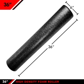 JFIT High Density Foam Roller, Black (New), 36-Inch
