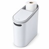 Slim Trash Can with Press-Top Lid for Small Spaces –