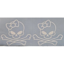 KOTT'S DECAL BRAND 6" SKULL & CROSSBONES / BOW VINYL DECAL STICKER Laptop bumper Window