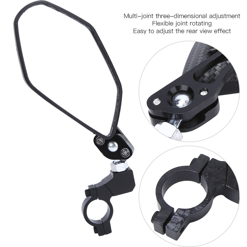 Aluminium Alloy 360° Rotating Bicycle Reflective Rear View Mirror Back