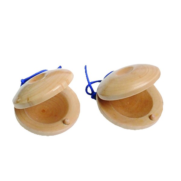 Constructive Playthings Wood Castanets Instrument 5-Inch, Set of 2