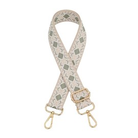 Adjustable Shoulder Strap for Bags Women and Men, 3.8 cm Wide Diamond Shoulder Strap, Adjustable Length 75-130 cm Shoulder Strap, for Handbags, Carry Bags, Golden Buckle, Khaki Matcha Green