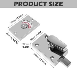 Door Lock Indicator, Bathroom Stall Door Latch, Latch Indicating Lock, Stainless Steel Occupied Door Lock, Restroom Door Lock Latch, Vacant or Engaged Bathroom Indicator Privacy Handle Lock