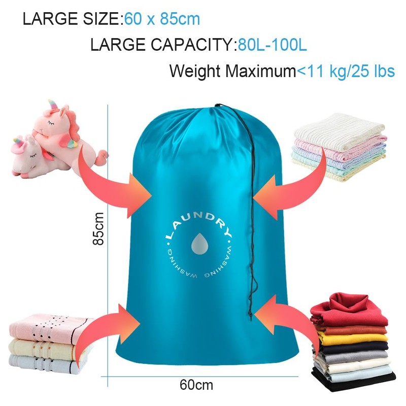 AiQInu Drawstring Laundry Bags Foldable Laundry Bag, 60 x 85