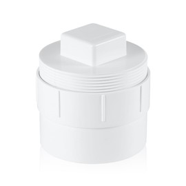 4" PVC Sewer Cleanout Adapter with Plug Pipe Fitting, DWV Flush Sewer Cleanout Cap Drainage Sewer Cleanout Cover Cap for Drainage Piping System Outdoor Garden