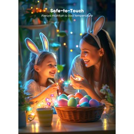 33Ft 100 LED Outdoor String Lights, Fairy Lights Battery Operated with Remote, Waterproof Twinkle Lights for Bedroom Dorm Tapestry Backyard Garden Party Indoor Easter Decoration, Pink + Multicolor