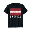 Latvian Flag Of Latvija Distressed Men Women Kids Latvia T-Shirt