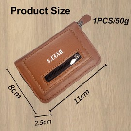 Ruayia Men's Slim Wallet Inner Pocket with Zip, Wallet Men's Card Holder Wallet Men's Credit Card Holder Money Clip Men, brown