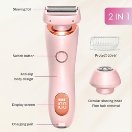 Solys Razor for Women,Solys Shaver Glide Razor, 3.0 Electric Beauty Trimmer，Rechargeable, Portable and Free Exfoliating Glove (Pink)